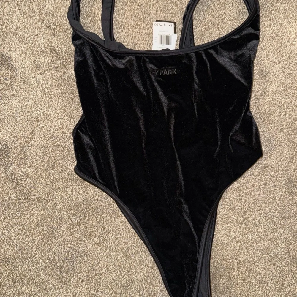 Adidas Ivy Park by Beyoncé Triple Black Velvet Body Suit - Picture 6 of 10